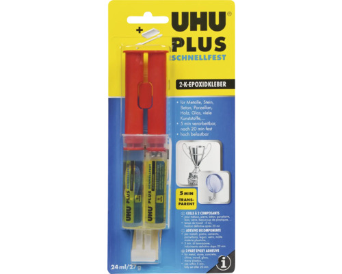 UHU PLUS 2-K-Epoxidkleber schnellfest 27 g Spritze UHU PLUS 2-K-Epoxidkleber schnellfest 27 g Spritze