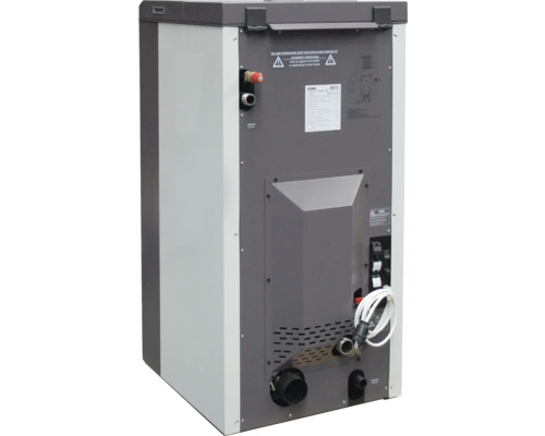 Heizkessel Rückansicht mit Anschlüssen