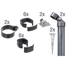 Zaunanschluss-Set ALBERTS FixClip zum Aufschrauben 122 cm anthrazit-thumb-0 Zaunanschluss-Set ALBERTS FixClip zum Aufschrauben 122 cm anthrazit-thumb-0