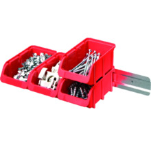 Sichtboxenset Gr. 2 Rot mit Metallschiene