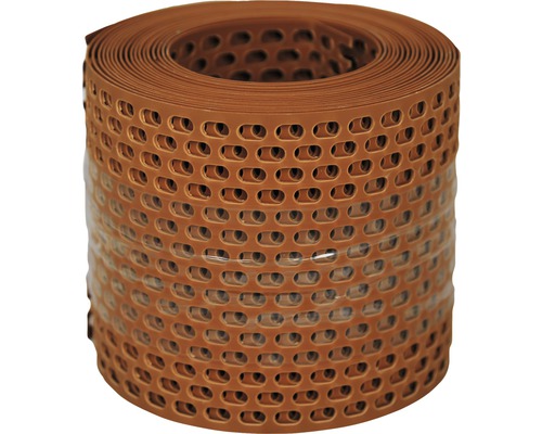 PROTEKTOR Vogelschutz- und Lüftungsgitter mit ovaler Lochung PVC rot 5 m x 100 mm Lochband aus Kunststoff auf Rolle