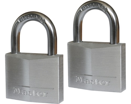 Vorhängeschloss Master Lock 9130EURT Aluminium 30 mm, 2 St. Zwei Master Vorhängeschlösser aus gehärtetem Stahl
