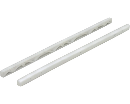 Führungsschiene H 15,5 x B 10 x L 385 mm, weiß, 1 Paar Zwei weiße Kunststoff-Befestigungsschienen für Wandverkleidung