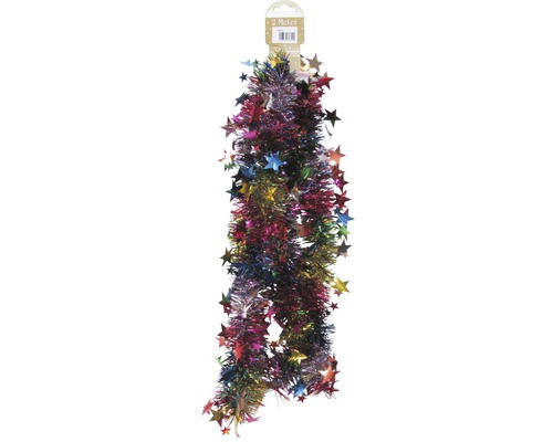 Christbaumschmuck Girlande Sternen 200 cm blau-rot