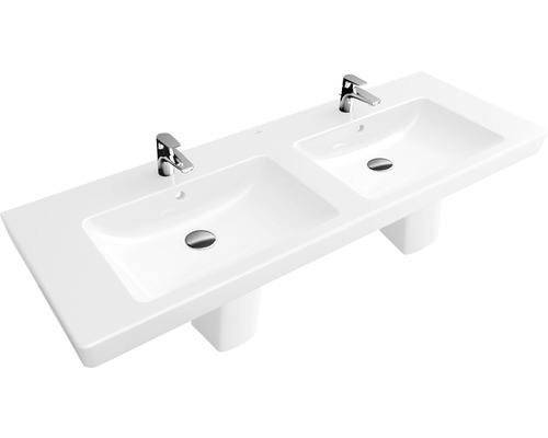 Doppelwaschtisch mit zwei Armaturen für das Badezimmer