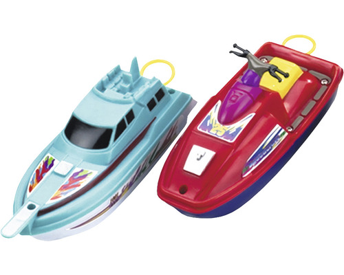 Spielzeugboot und Jetski aus Kunststoff