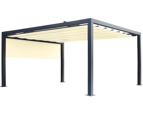 Pergola mit verschiebbarem Lamellendach für den Garten