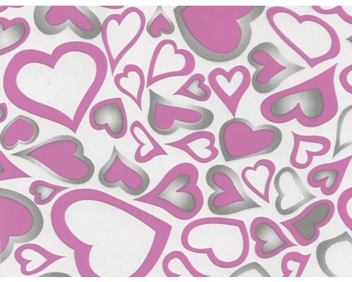 Wassertransferdruck Folie Herz-Muster CD-260 50x100 cm Dekoratives Papier mit Herzmuster