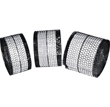 Drei flexible Schleifbänder mit sechseckigem Muster