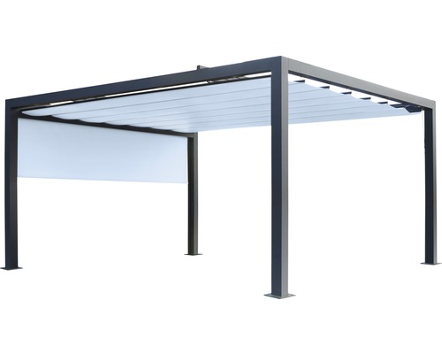 Pergola mit Lamellendach und Seitenteil