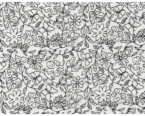 Wassertransferdruck Folie Blumen CD-13-4 50x100 cm Muster mit Blumen, Blättern und Schmetterlingen