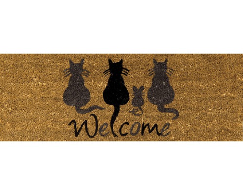 Kokosmatte Welcome Cats 26x75 cm