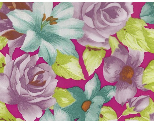 Wassertransferdruck Folie Blumen bunt CD-56-1 50x100 cm Blumentapete mit Rosen und Lilienmuster