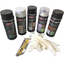 MST Design Sprayset mit fünf Sprays, einem Cuttermesser und Handschuhen