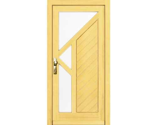 Holztür mit Glaseinsatz und diagonalem Design