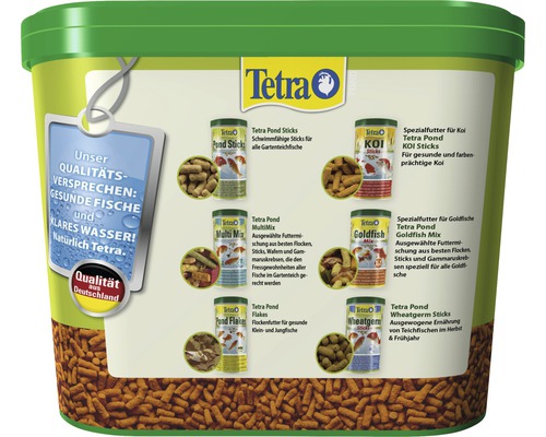 Tetra Teichfutter mit verschiedenen Futtersorten wie Sticks und Flocken