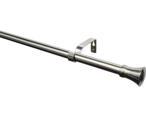 Vorhangstangen Set Pisa edelstahl-optik 190-340 cm Ø 16/19 mm Gardinenstange mit Halterung