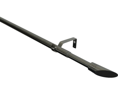 Vorhangstangen Set Shaft edelstahl-optik 190-340 cm Ø 16/19 mm Gardinenstange mit Halterung und Endstück