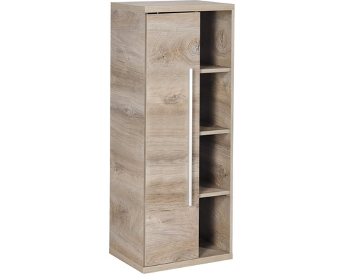 Midischrank Fackelmann Stanford links 106x42x32 cm eiche Schrank mit Tür und offenen Regalen in Holzoptik