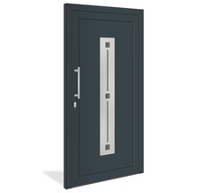 Haustür mit Griff und Glaseinsatz