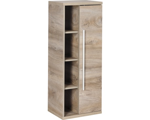 Midischrank Fackelmann Stanford rechts 106x42x32 cm eiche Schrank mit offenen Regalen und einer Tür