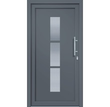 Haustür mit drei Glaseinsätzen und Stangengriff