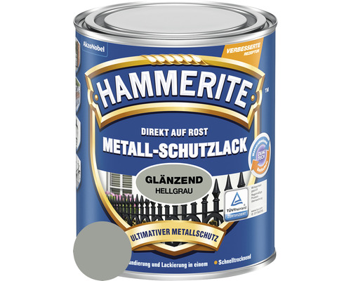 HAMMERITE Metall-Schutzlack glänzend Hellgrau 250 ml