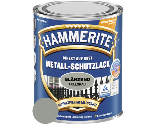 HAMMERITE Metall-Schutzlack glänzend Hellgrau 750 ml