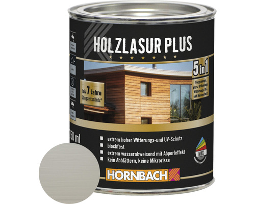 HORNBACH Holzlasur Plus silbergrau 750 ml