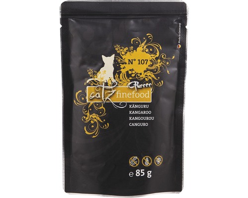 Katzenfutter nass Catz finefood No.107 Purrrr Känguru 85 g Katzenfutterbeutel mit Känguru Geschmack von catz finefood