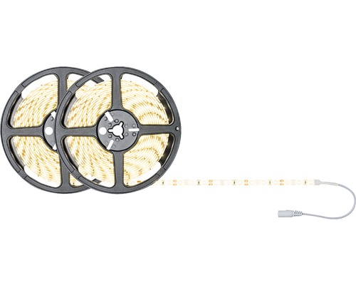 Zwei LED-Streifen auf Rollen mit Anschlusskabel.