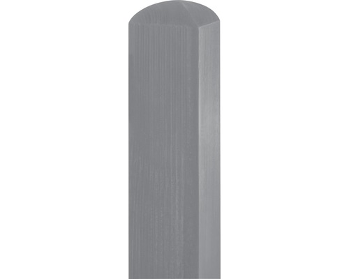Pfosten Konsta geriffelt 9 x 9 x 190 cm basaltgrau Holzpfosten mit abgerundeter Oberseite