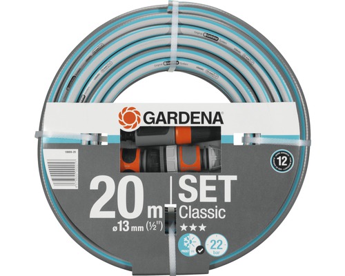 Gardena Classic Gartenschlauch Set, 20 Meter, 13 Millimeter Durchmesser