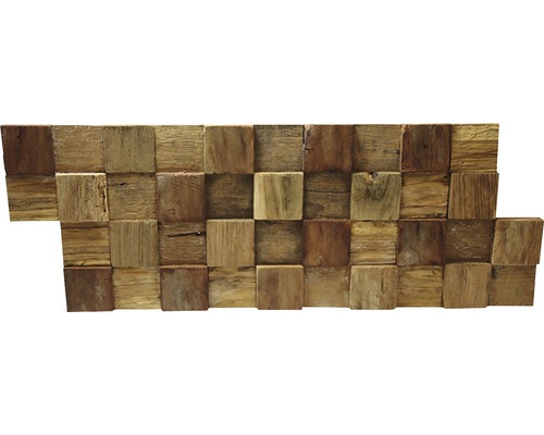 Holz Verblendstein Klimex UltraWood Square 18,0x49,5 cm braun Holzverkleidung mit quadratischen Elementen für Wandgestaltung