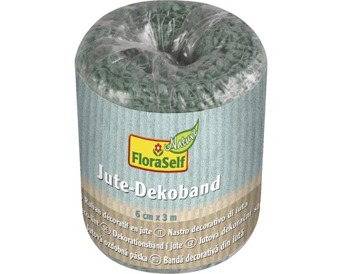 Rolle grünes Jute Dekoband 6 cm x 3 m