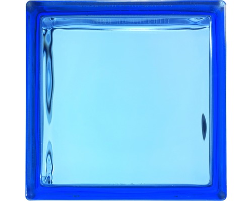 Glasbaustein Welle blau 19x19x8cm