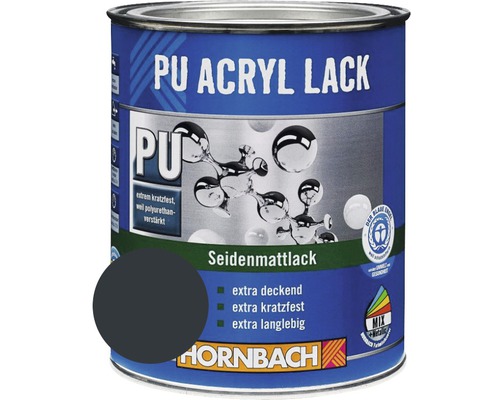HORNBACH Buntlack PU Acryllack seidenmatt RAL 7016 anthrazit grau 750 ml