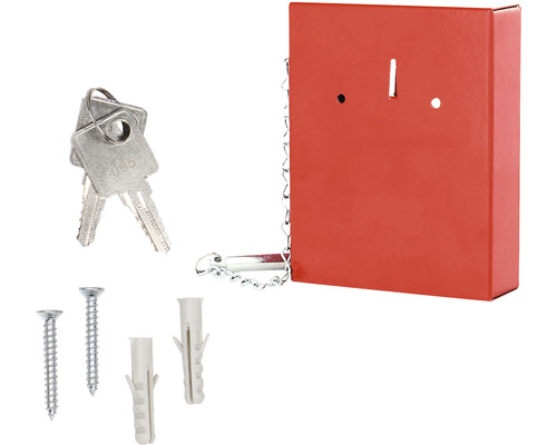 Feuerwehrschlüsselkasten mit Schlüssel, Schrauben und Dübel
