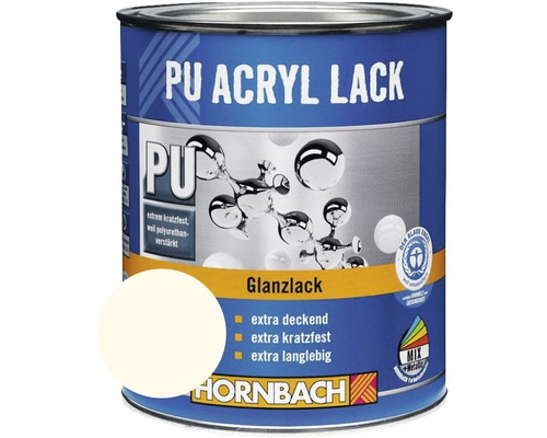 HORNBACH Buntlack PU Acryllack glänzend RAL 9010 reinweiß 375 ml