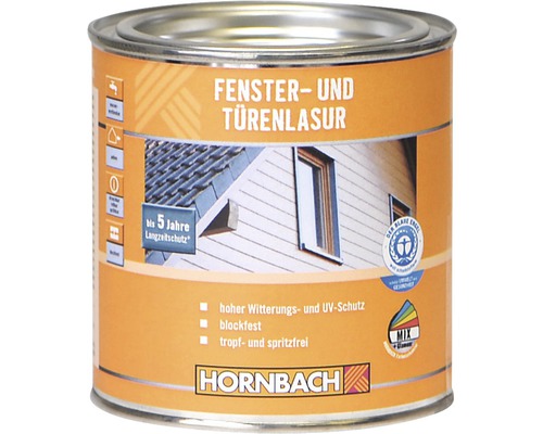 HORNBACH Fensterlasur Türenlasur farblos 375 ml Dose Fenster- und Türenlasur mit Langzeitschutz bis zu 5 Jahren von Hornbach