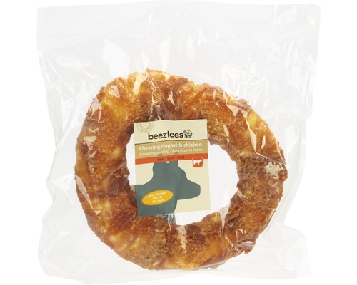 Kauartikel Ring mit Hühnchen für Hunde in Verpackung