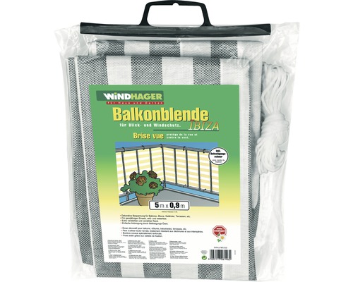 Windhager Balkonblende Ibiza, 5 x 0,9 Meter, im Paket