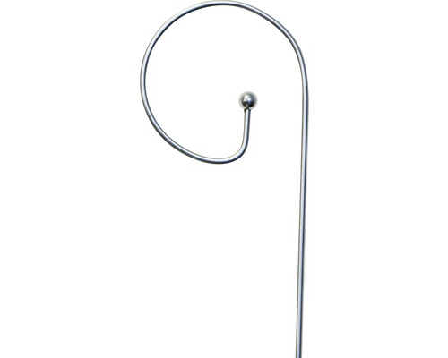 Tomatenspiralstab FloraSelf Edelstahl H 90 cm Ø 6 mm silber Metall-Pflanzenhalterung mit geschwungenem Design und Kugel