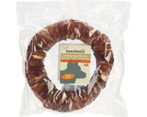 Beetztees Kauartikel-Ring mit Ente in Verpackung