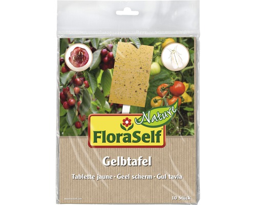 FloraSelf Gelbtafel zum Insektenfang, 10 Stück