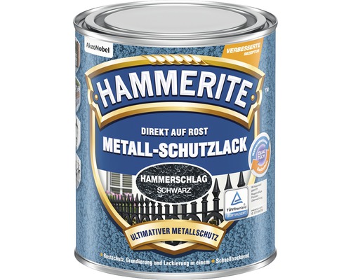 HAMMERITE Metallschutzlack Hammerschlag schwarz 2,5 L Hammerite Metallschutzlack, direkt auf Rost, Hammerschlag Schwarz