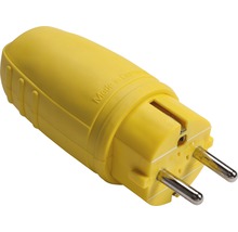 Gelber Schutzkontaktstecker für den Elektroanschluss