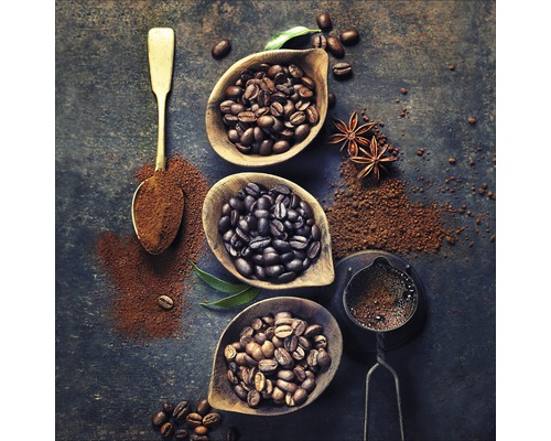 Glasbild Coffeebean In Bowl 50x50 cm GLA1805