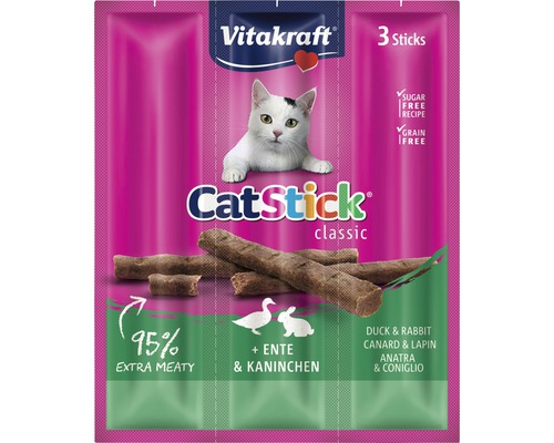 Katzensnack VITAKRAFT Cat Stick Ente und Kaninchen 18 g Vitakraft Catstick Classic Katzensnack mit Ente und Kaninchen, 3 Stück