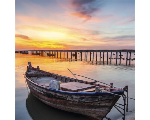 Glasbild Lonely Boat 50x50 cm GLA1877